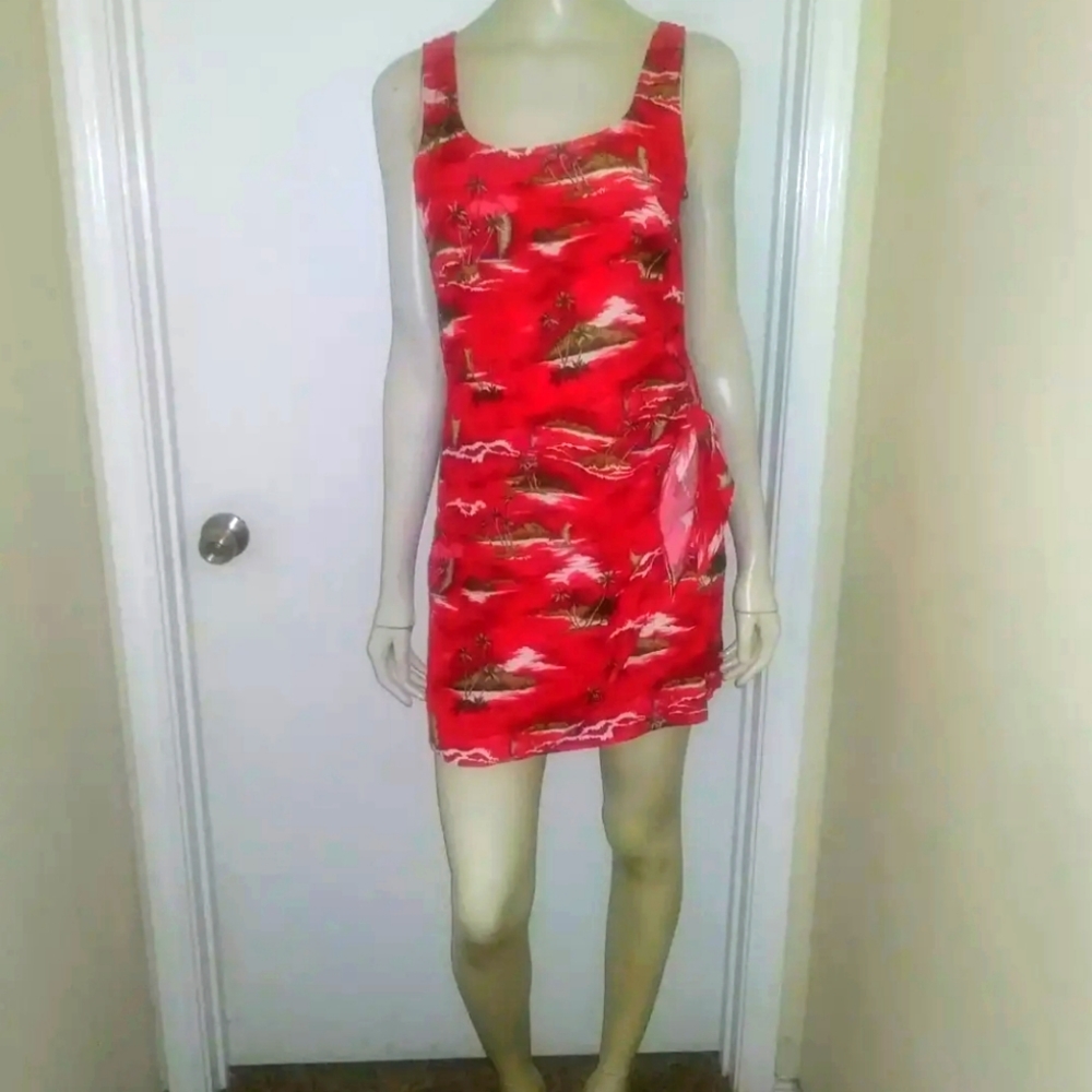 SIZE  7 VINTAGE TROPICAL BEACH DRESS
